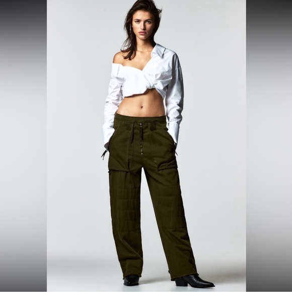 Zara Asymmetric Crop White Shirt Size S 8512/545 - Picture 7 of 7